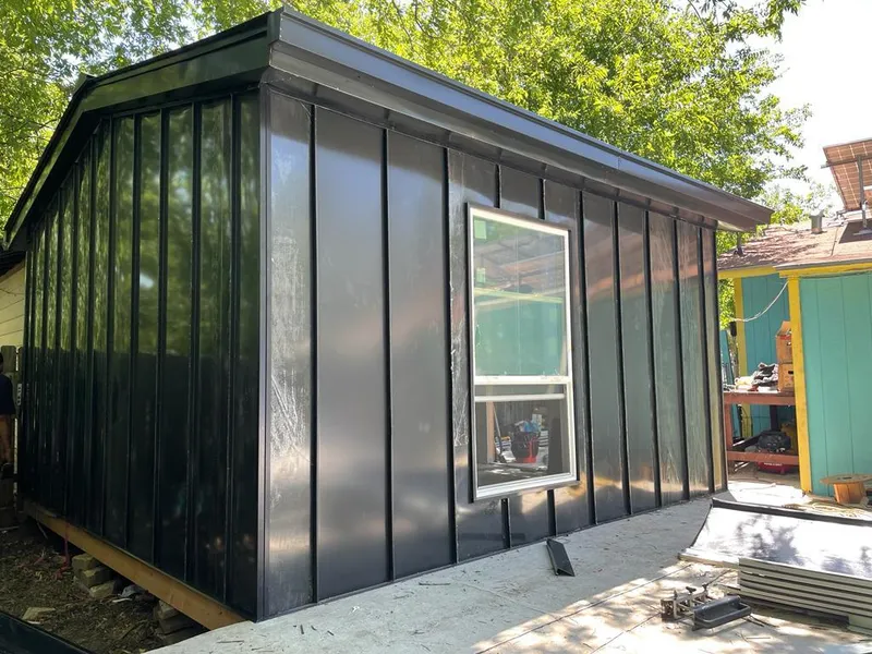 Black standing seam metal wall panels for Metal Roof Installation in Dahlonega